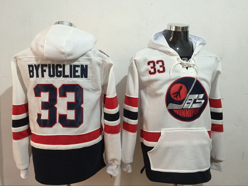 Men's Winnipeg Jets #33 Dustin Byfuglien NEW White 2017 Winter Classic Stitched NHL Old Time Hockey Hoodie