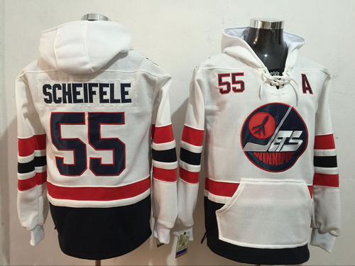 Men's Winnipeg Jets #55 Mark Scheifele NEW White 2017 Winter Classic Stitched NHL Old Time Hockey Hoodie