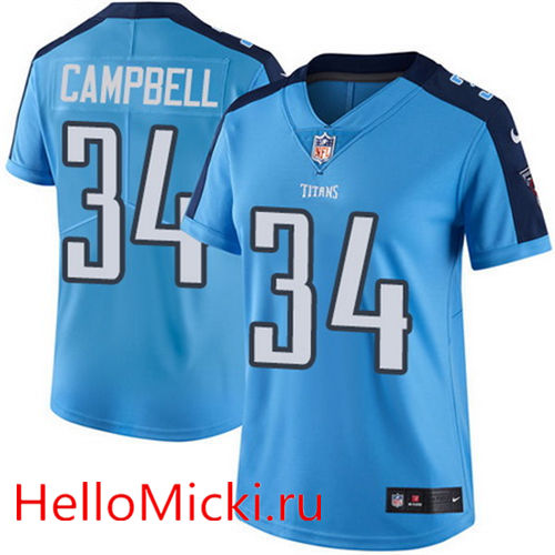 Women's Tennessee Titans #34 Earl Campbell Light Blue 2016 Color Rush Stitched NFL Nike Limited Jersey