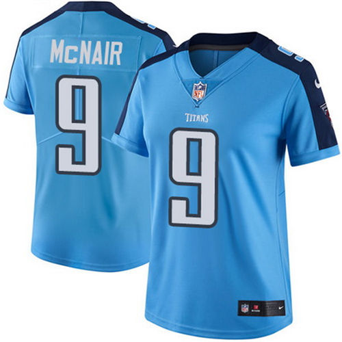 Women's Tennessee Titans #9 Steve McNair Light Blue 2016 Color Rush Stitched NFL Nike Limited Jersey