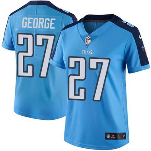 Women's Tennessee Titans #27 Eddie George Light Blue 2016 Color Rush Stitched NFL Nike Limited Jersey