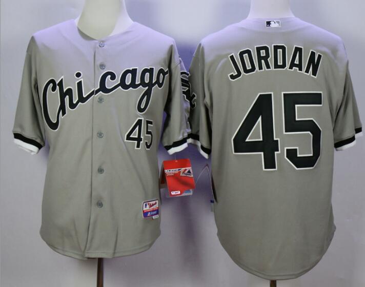Men's Chicago White Sox #45 Michael Jordan Gray Mitchell & Ness Cooperstown Throwback Jersey