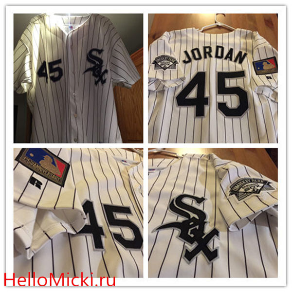 Men's Chicago White Sox #45 Michael Jordan 1994 Mitchell & Ness Throwback Baseball Jersey With comiskey Park Patch