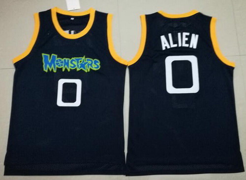 Men's The Movie Monstars #0 Alien Navy Blue Soul Swingman Basketball Jersey