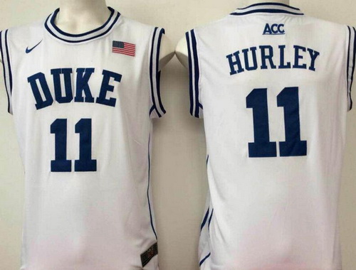 Men's Duke Blue Devils #11 Bobby Hurley White Round Collar College Basketball Stitched Nike Swingman Jersey