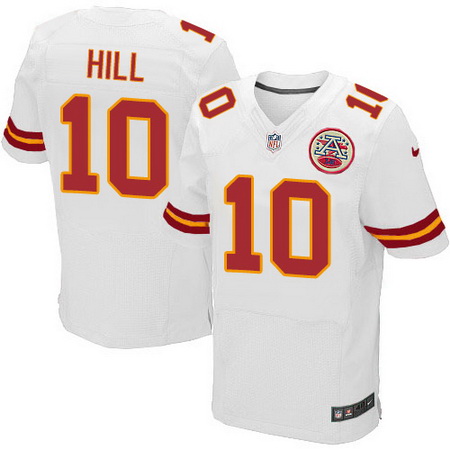 Men's Kansas City Chiefs #10 Tyreek Hill White Road Stitched NFL Nike Elite Jersey