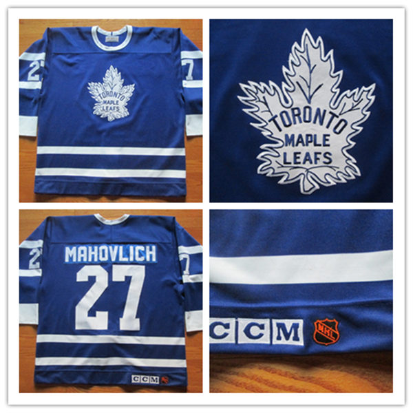 Men's Toronto Maple Leafs #27 Frank Mahovlich Blue 1967 Stanley Cup Retro CCM Jersey