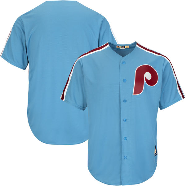 Men's Philadelphia Phillies Majestic Light Blue Alternate Cooperstown Cool Base Team Jersey