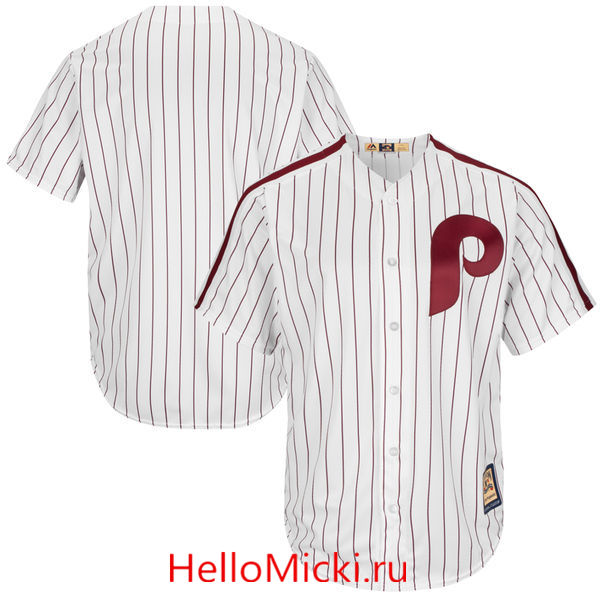 Men's Philadelphia Phillies Majestic White Red Home Cooperstown Cool Base Team Jersey