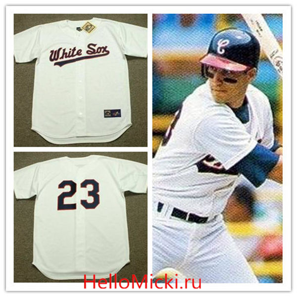 Men's Chicago White Sox #23 ROBIN VENTURA 1990 Majestic Cooperstown  White Home Jersey