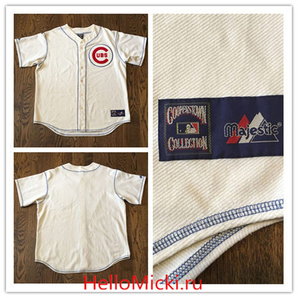 Men's Chicago Cubs Jersey Majestic Cooperstown Collection Baseball Sewn Throwback Baseball Jersey