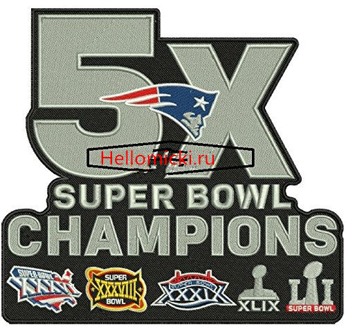 2017 SUPER BOWL CHAMPS NEW ENGLAND PATRIOTS 5X CHAMPIONS PATCH