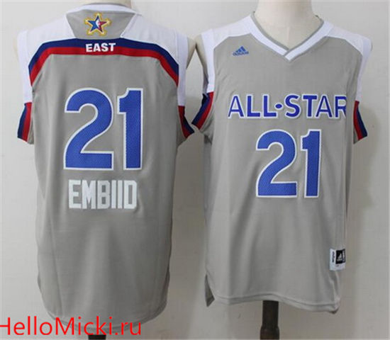 Youth Eastern Conference Philadelphia 76ers #21 Joel Embiid Adidas Gray 2017 NBA All-Star Game Swingman Jersey