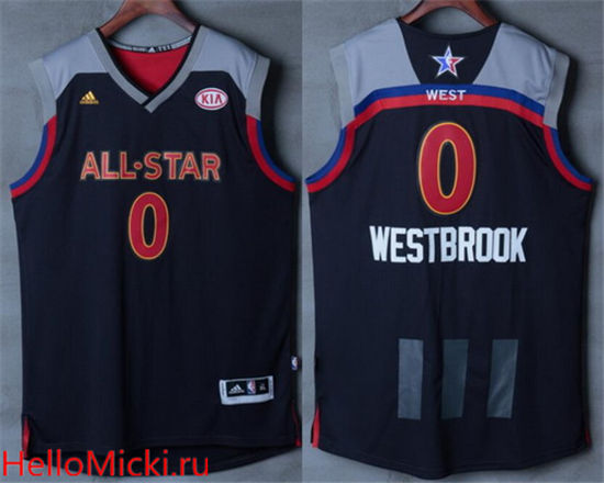 Youth Western Conference Oklahoma City Thunder #0 Russell Westbrook adidas Black Charcoal 2017 NBA All-Star Game Swingman Jersey