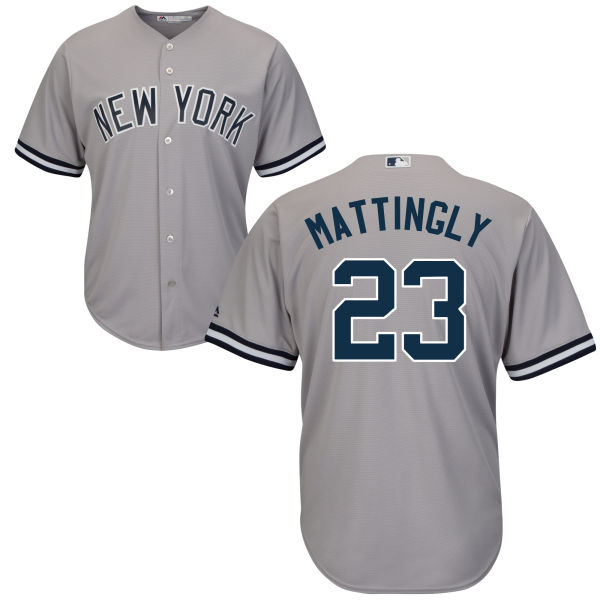 Men's New York Yankees Retired Player #23 Don Mattingly Majestic Gray Road Cool Base Jersey