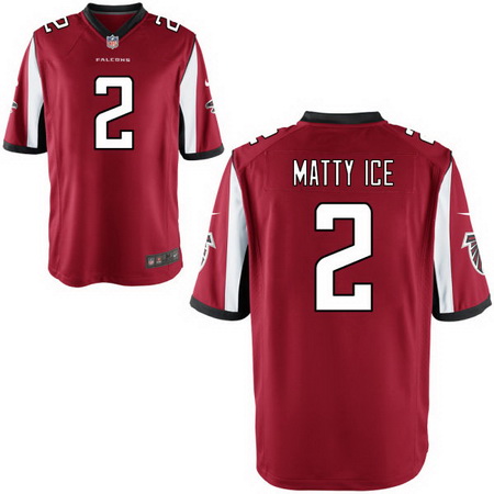 Men's Atlanta Falcons #2 Matt Ryan Nickname “Matty Ice” Red Stitched NFL Nike Elite Jersey
