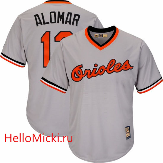 Men's Baltimore Orioles #12 Roberto Alomar 1982 Cooperstown Road Cool Base Jersey