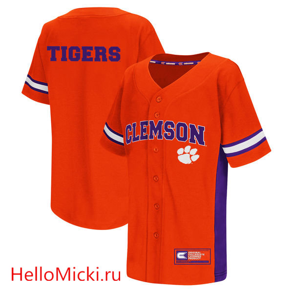 Men's Clemson Tigers Colosseum Orange Strike Zone Baseball Jersey