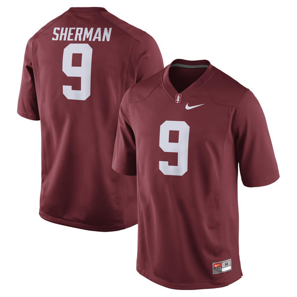 Men's Stanford Cardinal #9 Richard Sherman Nike Cardinal NCAA College Game Football Jersey