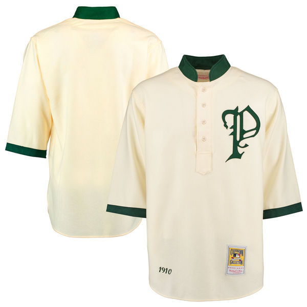 Men's 1910 Philadelphia Phillies Mitchell & Ness Cream Authentic Throwback Jersey