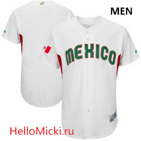 Men's Mexico Baseball Majestic White 2017 World Baseball Classic Custom Team Jersey