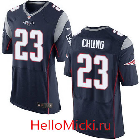 Men's New England Patriots #23 Patrick Chung Navy Blue Team Color Stitched NFL Nike Elite Jersey