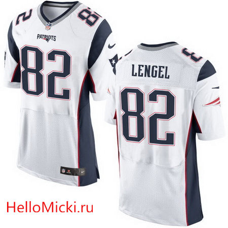 Men's New England Patriots #82 Matt Lengel White Road Stitched NFL Nike Elite Jersey