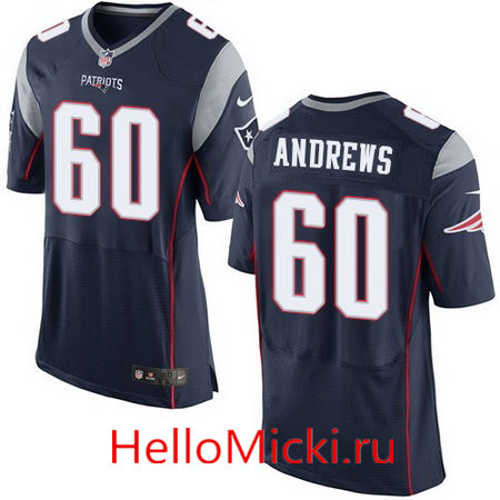 Men's New England Patriots #60 David Andrews Navy Blue Team Color Stitched NFL Nike Elite Jersey