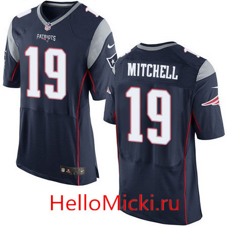 Men's New England Patriots #19 Malcolm Mitchell Navy Blue Team Color Stitched NFL Nike Elite Jersey