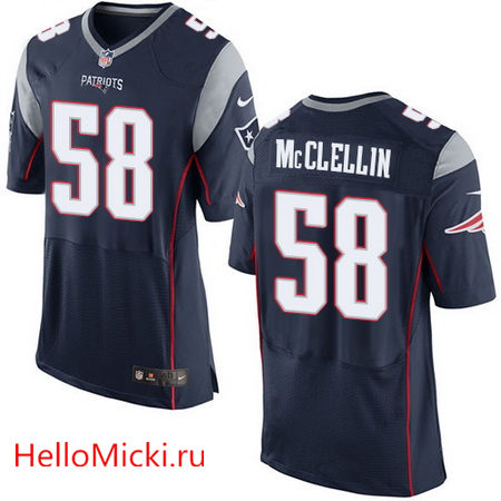 Men's New England Patriots #58 Shea McClellin Navy Blue Team Color Stitched NFL Nike Elite Jersey