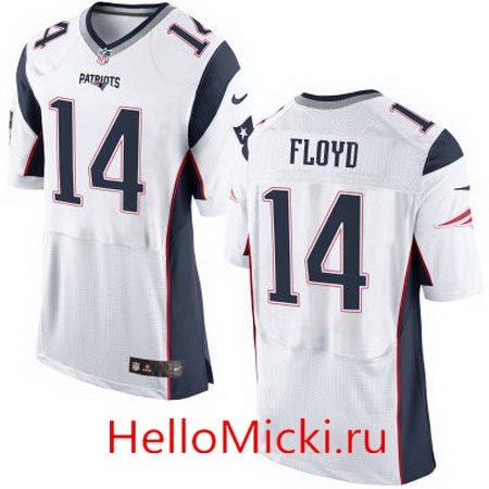 Men's New England Patriots #14 Michael Floyd White Road Stitched NFL Nike Elite Jersey