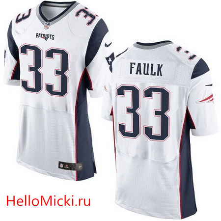 Men's New England Patriots Retired Player #33 Kevin Faulk Navy Blue Nike Elite Jersey