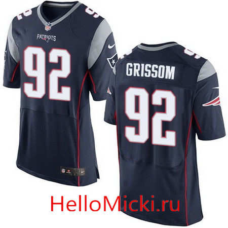 Men's New England Patriots #92 Geneo Grissom Navy Blue Team Color Stitched NFL Nike Elite Jersey