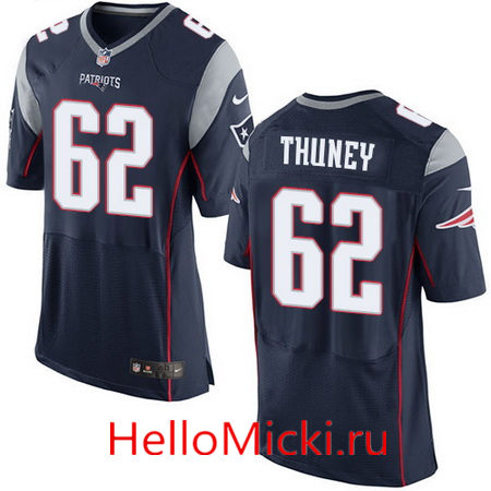 Men's New England Patriots #62 Joe Thuney Navy Blue Team Color Stitched NFL Nike Elite Jersey