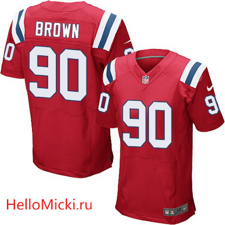 Men's New England Patriots #90 Malcom Brown Red Alternate Stitched NFL Nike Elite Jersey