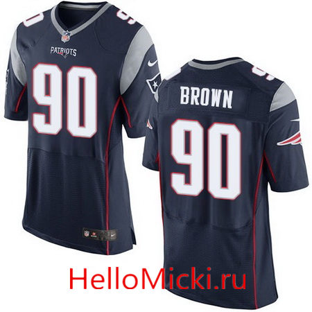Men's New England Patriots #90 Malcom Brown Navy Blue Team Color Stitched NFL Nike Elite Jersey