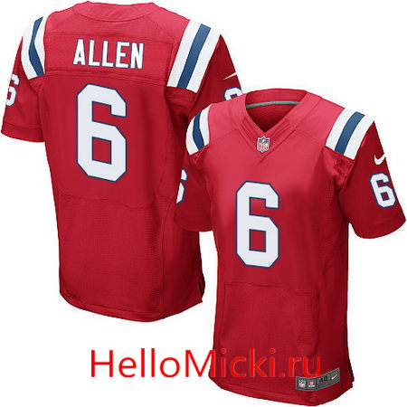 Men's New England Patriots #6 Ryan Allen Red Alternate Stitched NFL Nike Elite Jersey