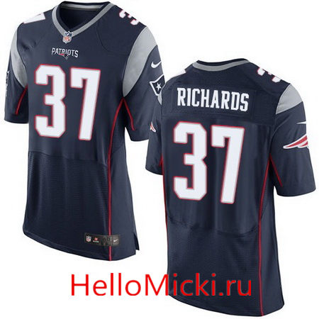 Men's New England Patriots #37 Jordan Richards Navy Blue Team Color Stitched NFL Nike Elite Jersey