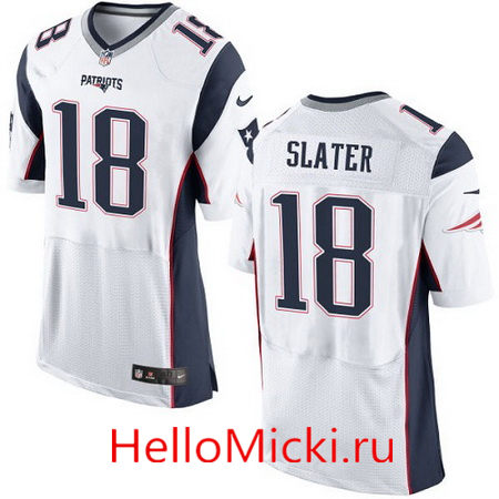 Men's New England Patriots #18 Matthew Slater White Road Stitched NFL Nike Elite Jersey