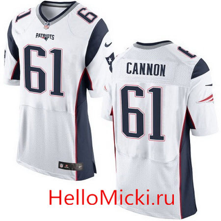 Men's New England Patriots #61 Marcus Cannon White Road Stitched NFL Nike Elite Jersey
