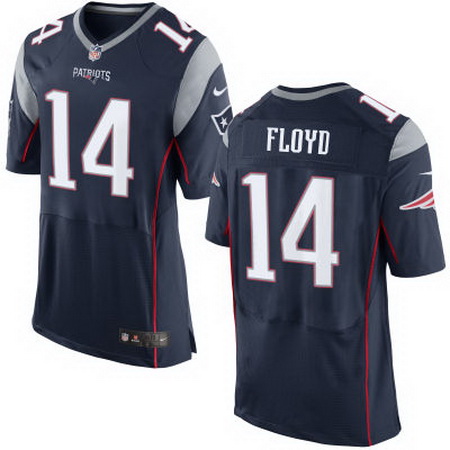 Men's New England Patriots #14 Michael Floyd Navy Blue Team Color Stitched NFL Nike Elite Jersey