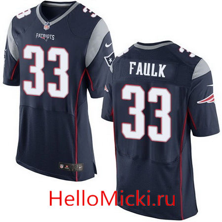 Men's New England Patriots Retired Player #33 Kevin Faulk  Navy Blue Nike Elite Jersey