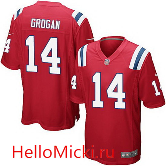 Youth New England Patriots Retired Player #14 Steve Grogan Red Stitched NFL Nike Game Jersey