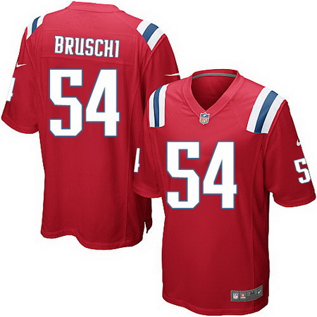 Youth New England Patriots Retired Player #54 Tedy Bruschi Red Stitched NFL Nike Game Jersey