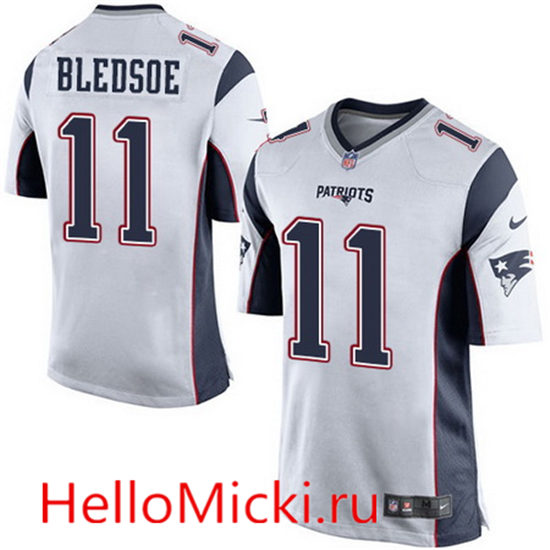 Youth New England Patriots Retired Player #11 Drew Bledsoe White Stitched NFL Nike Game Jersey