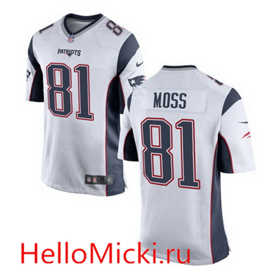 Youth New England Patriots Retired Player #81 Randy Moss White Stitched NFL Nike Game Jersey