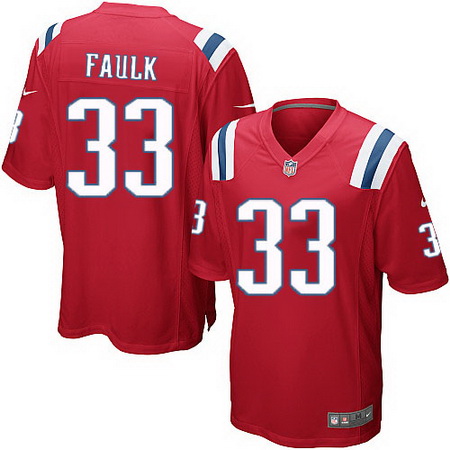 Youth New England Patriots Retired Player #33 Kevin Faulk Red Stitched NFL Nike Game Jersey