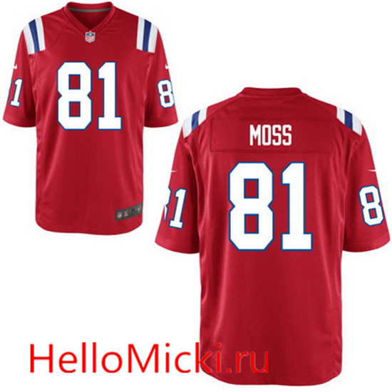 Youth New England Patriots Retired Player #81 Randy Moss Red Stitched NFL Nike Game Jersey