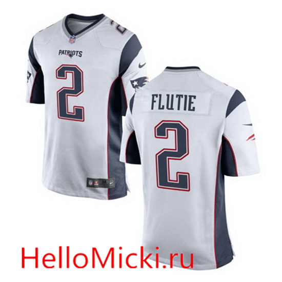 Youth New England Patriots Retired Player #2 Doug Flutie White Stitched NFL Nike Game Jersey