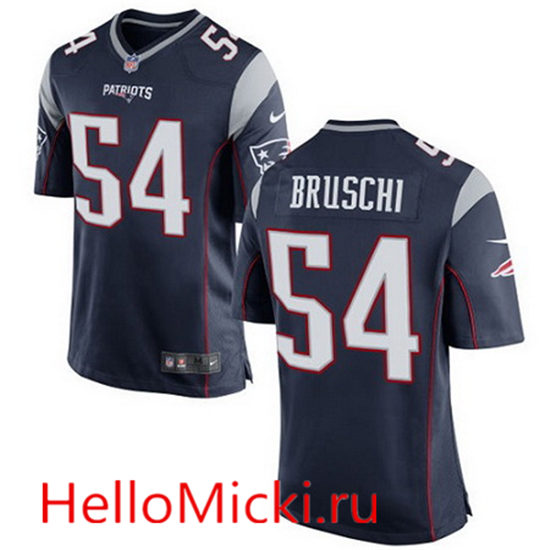 Youth New England Patriots Retired Player #54 Tedy Bruschi Navy Blue Stitched NFL Nike Game Jersey